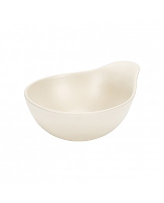 Bol ceramic cu maner, 17x13 cm, Mira White - VILLACER